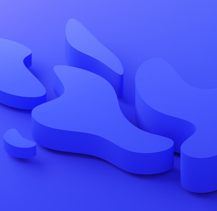 oddly shaped blue pieces on a blue background