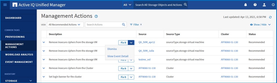 screenshot_activeIQUnifiedManager_ManagementActions