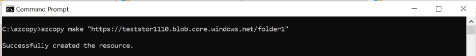 Execute the AzCopy command