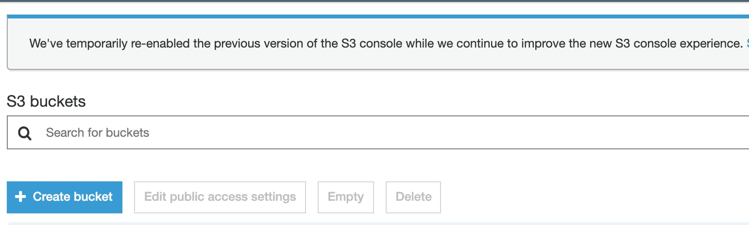 create s3 bucket