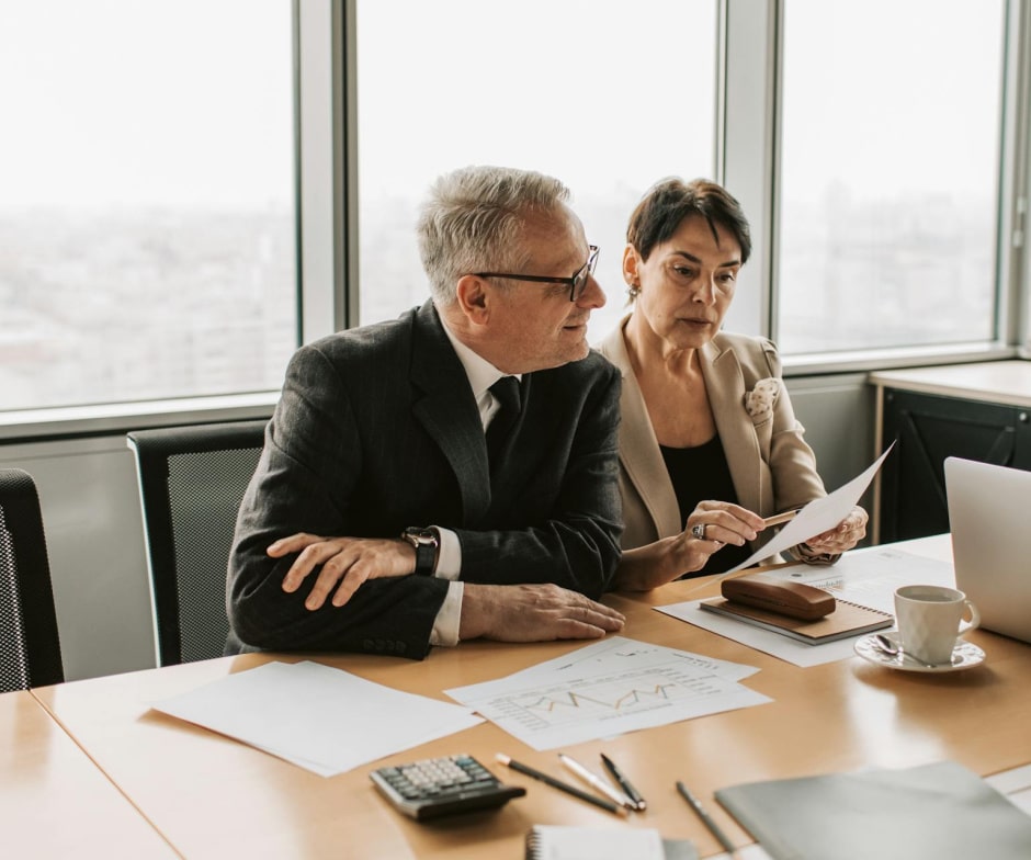 employees working on a report
