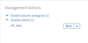 Management actions available on login