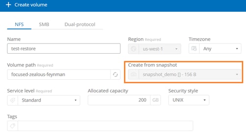 Provision the new volume from the Snapshot copy by using the Create Volume wizard.