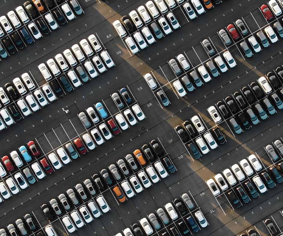 cars in parking lot