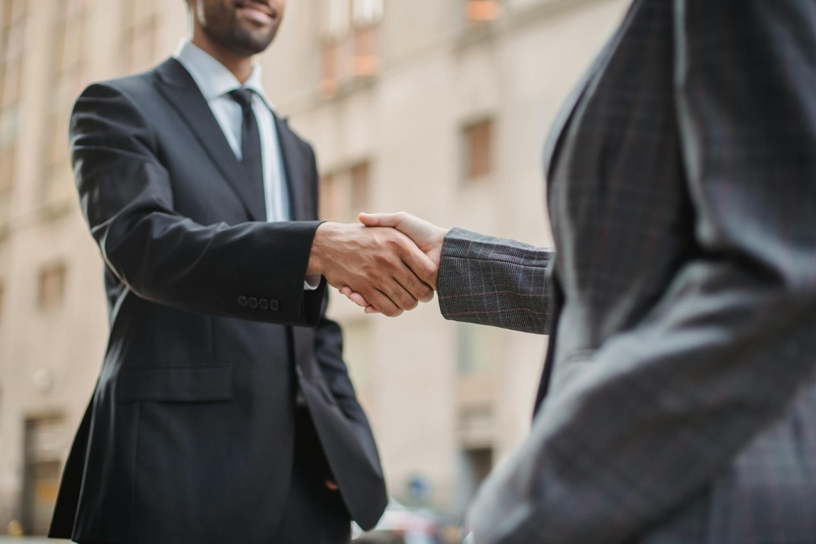 man shaking hands