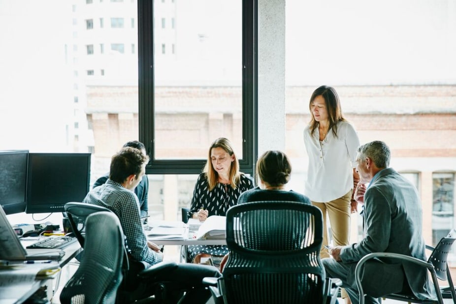 Group of people at a meeting table