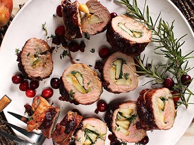 Manchego and Pear Stuffed Pork Tenderloin