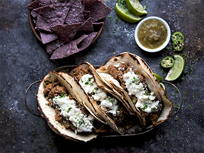 salsa verde taco trio