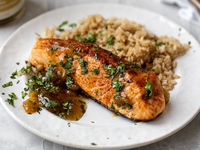 Grilled Salmon with Pineapple Relish