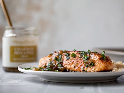 Grilled salmon with pineapple relish