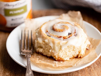 Warm and Gooey Pumpkin Butter Cinnamon Rolls