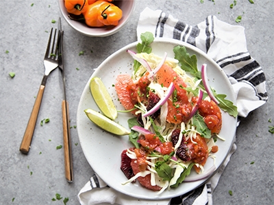 habanero citrus salad on plate