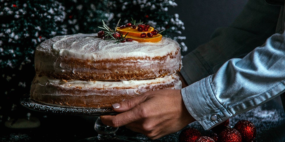 Orange Cake with Rum Infused Frosting