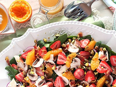 Honeybell Citrus, Strawberry and Spinach Salad