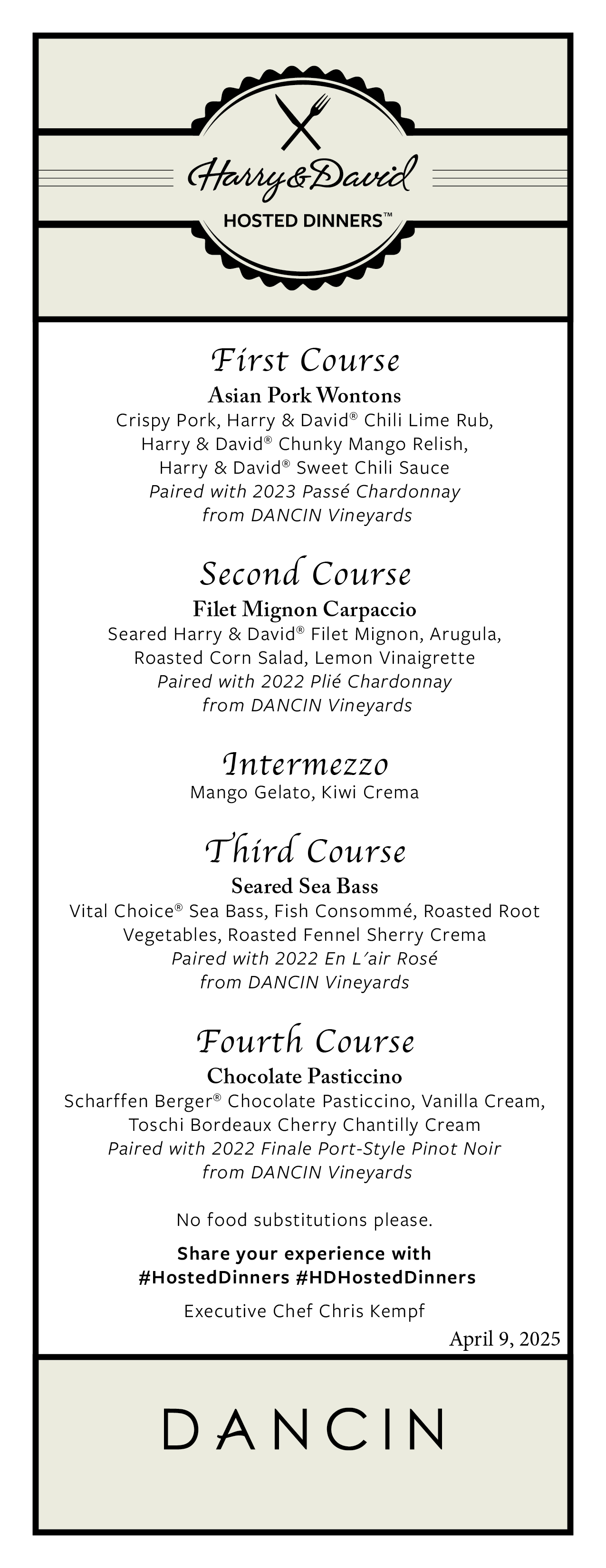 Event Menu