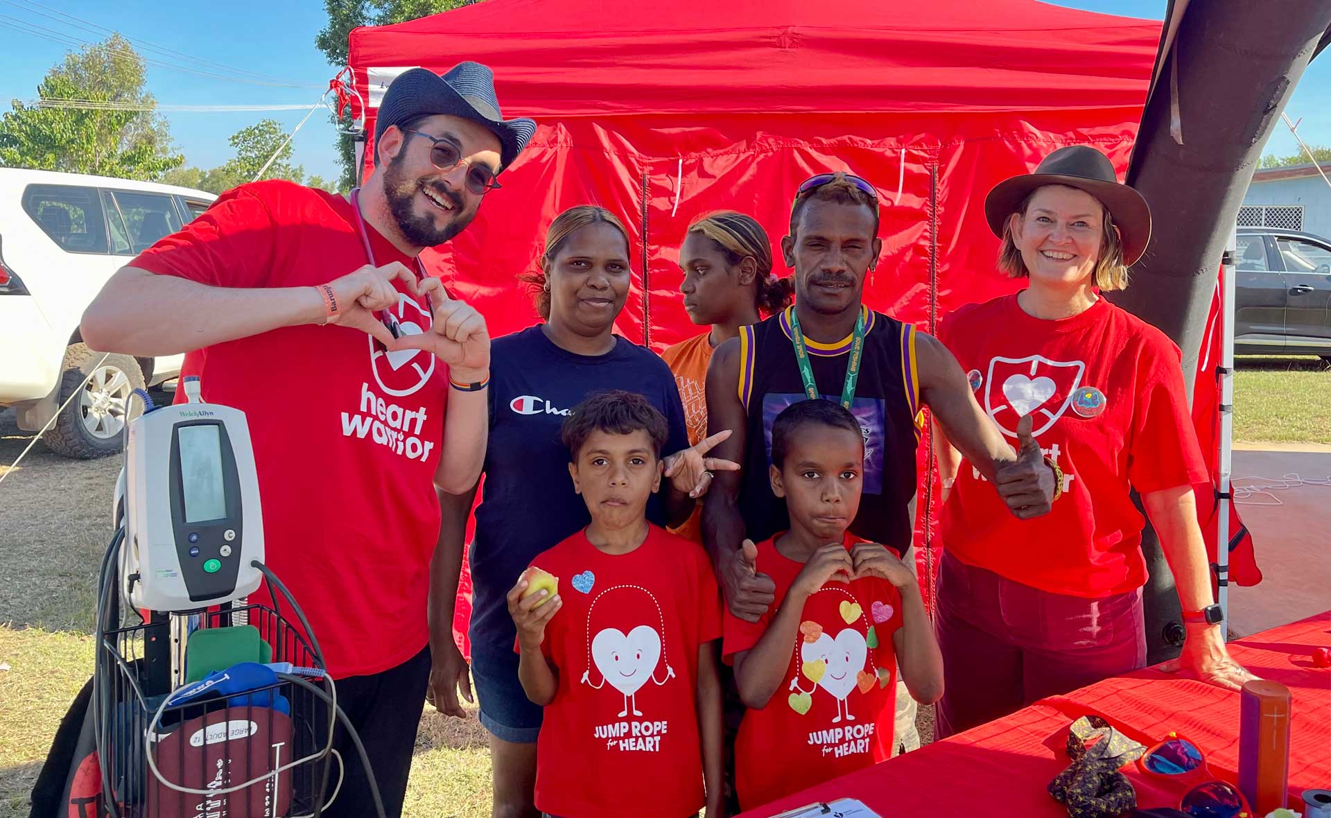 Group of First Nations people with Heart Foundation team