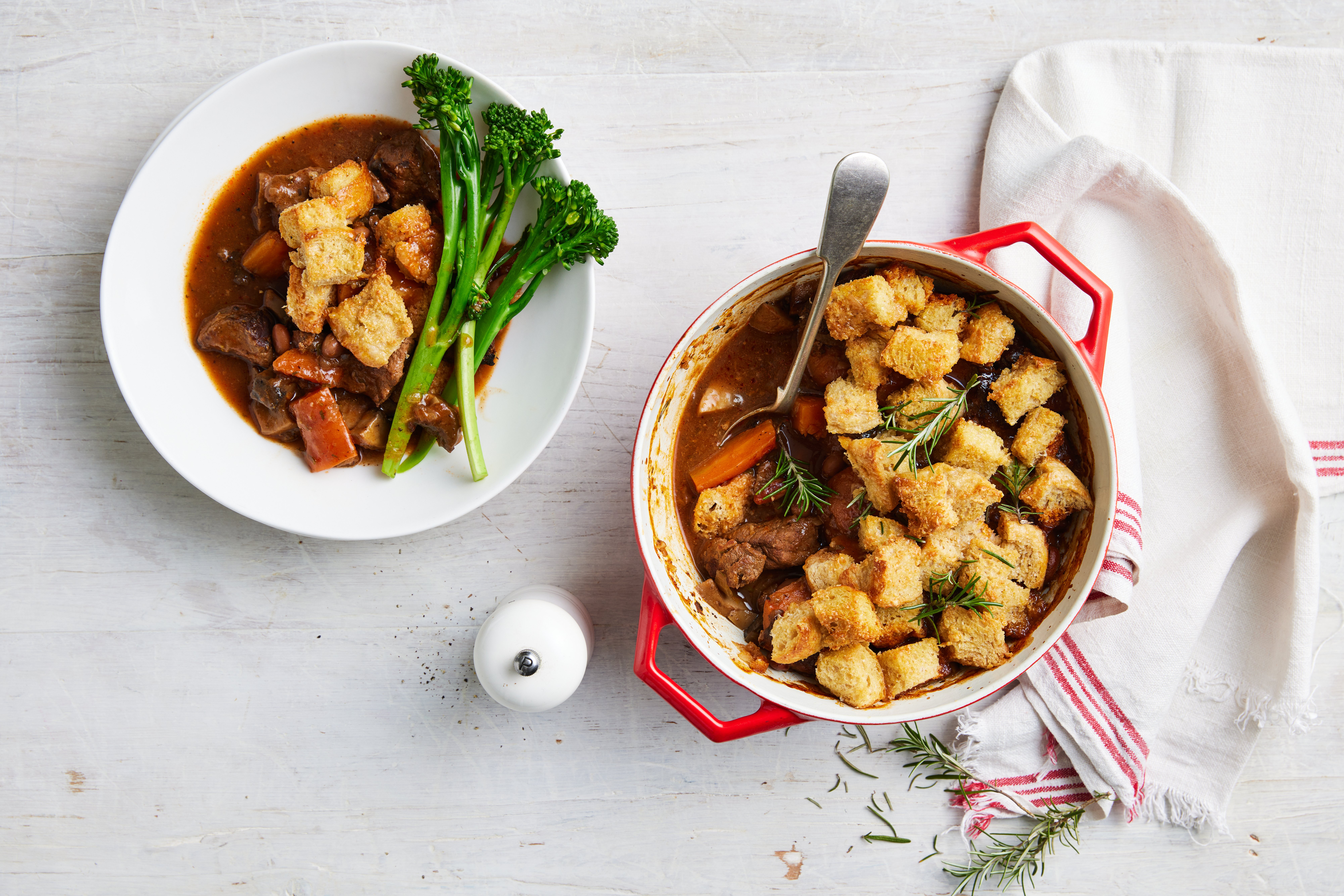 Two appetizing plates showcasing a delectable combination of meat and vegetable