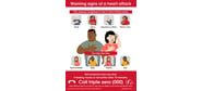 Warning signs of a heart attack poster showing what to look for