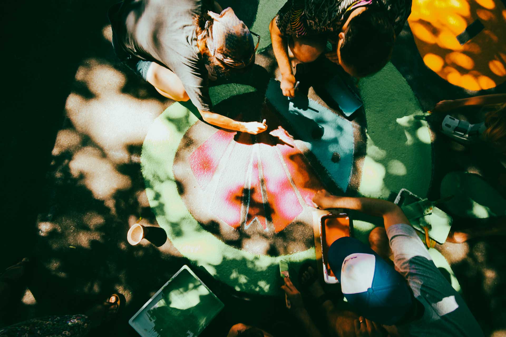 Pavement art imagery