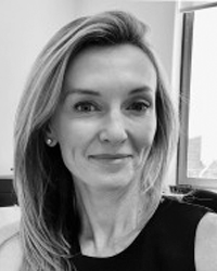 A monochrome image of Ms Jennifer Tucker.