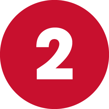 Number 2 written on a red circle