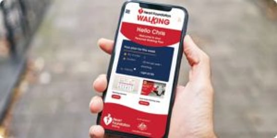 A person logged into their Heart Foundation Personal Walking Plan on their phone