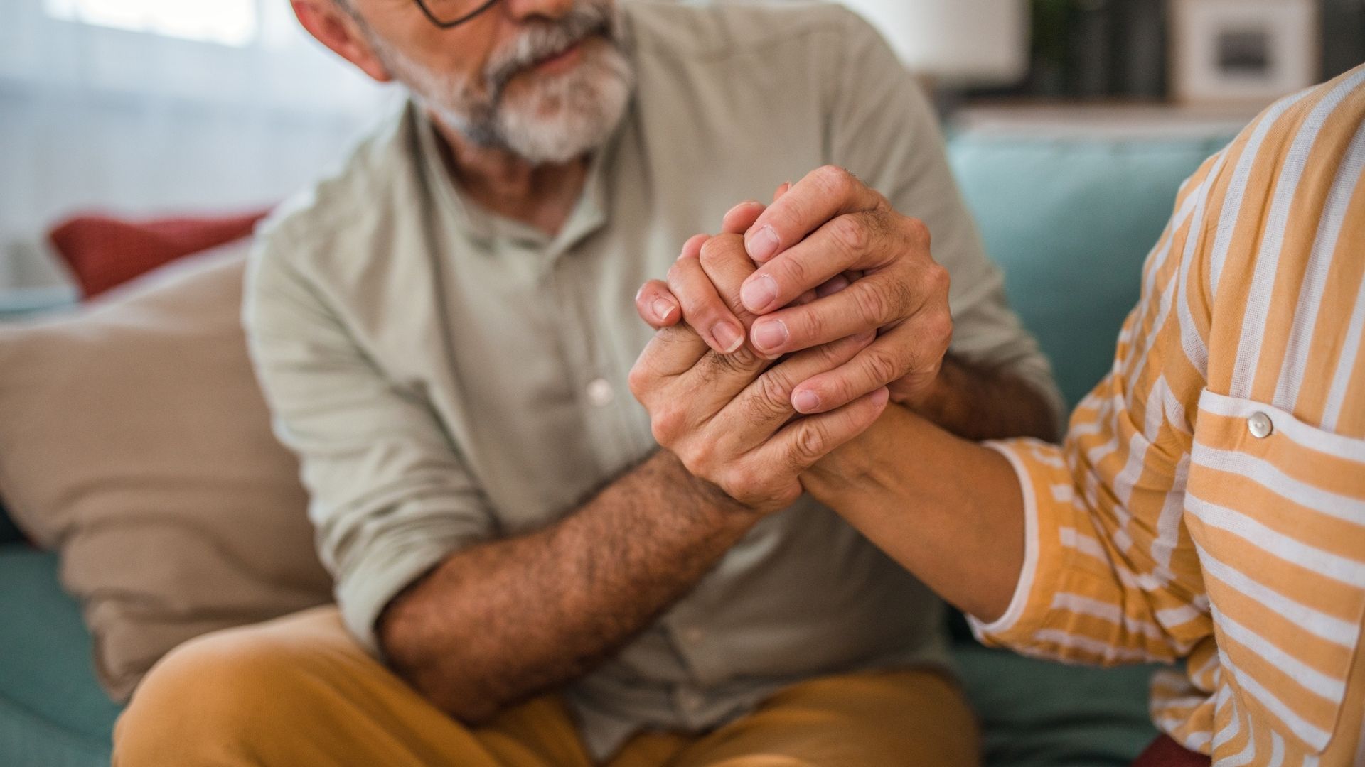 A man comforting a woman who has the cardiac blues