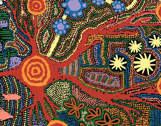 Colourful First Nations artwork from the Heart Health Yarning Tool