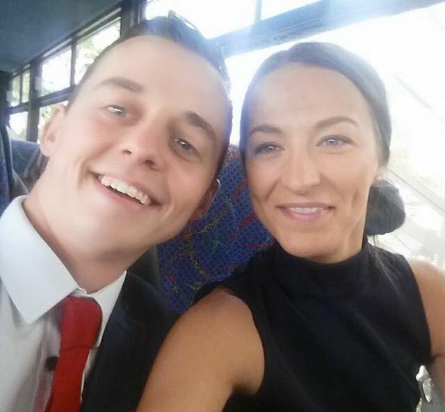 Tom Pickersgill smiling with woman (Christina)  