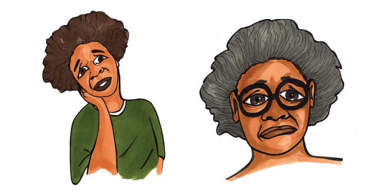 illustration of two Aboriginal women looking sad 