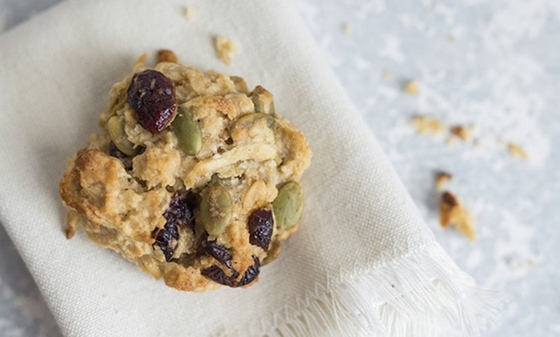 A delicious cookie with cranberries and nuts
