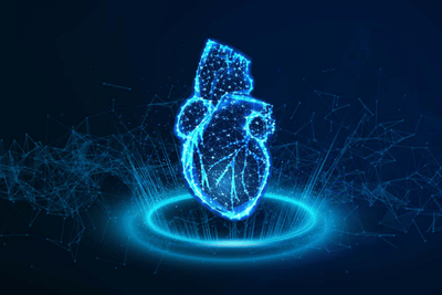 'What's hot in cardiology' covering lipids, heart failure, and structural heart disease. Features a digital heart illustration and RACGP logo with 1.5 CPD points.