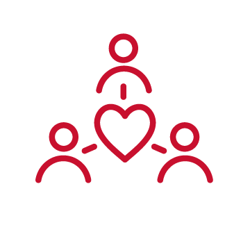 Icon representing peer support