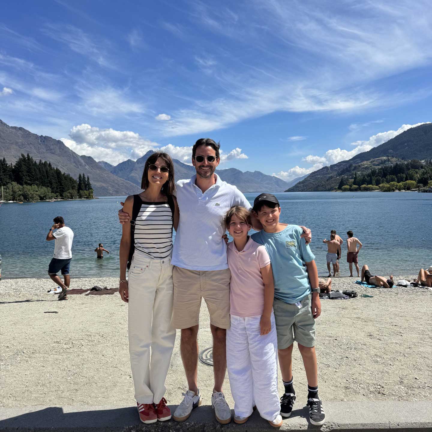 George and his family together on holiday in New Zealand
