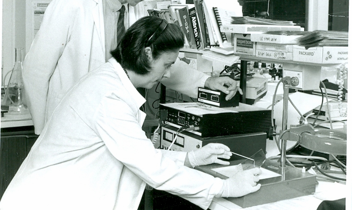 black and white portrayal of heart researchers at work