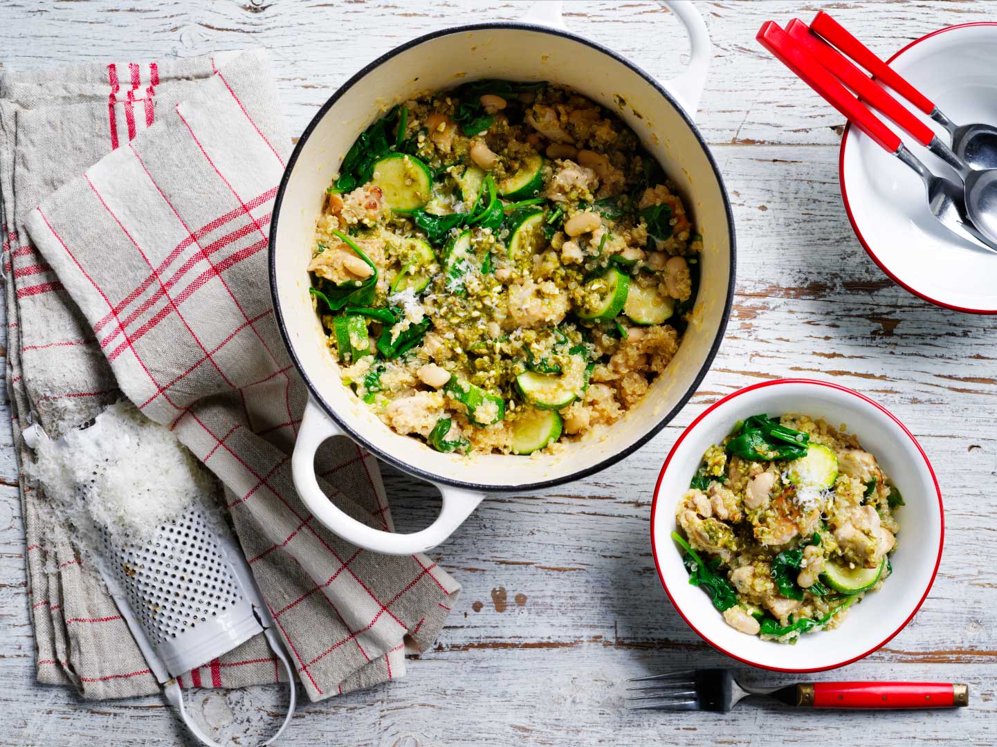 Ovenbaked chicken and quinoa risotto Heart Foundation