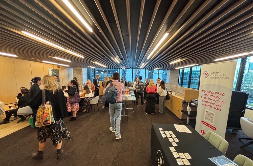 Networking event with VCARN banner