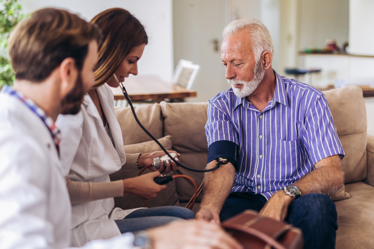 Blood pressure test at home - Older patient