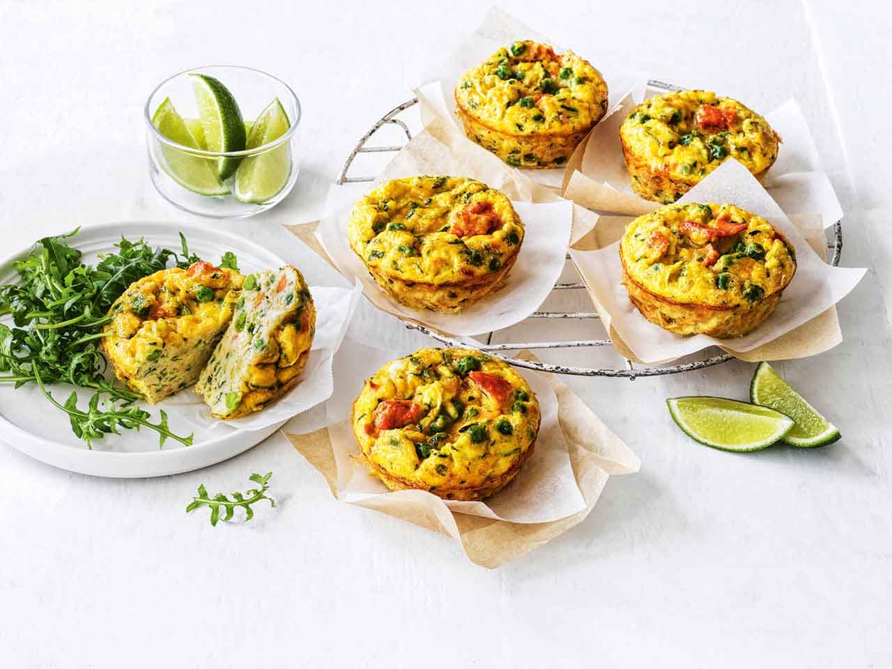 salmon frittatas resting on a napkin