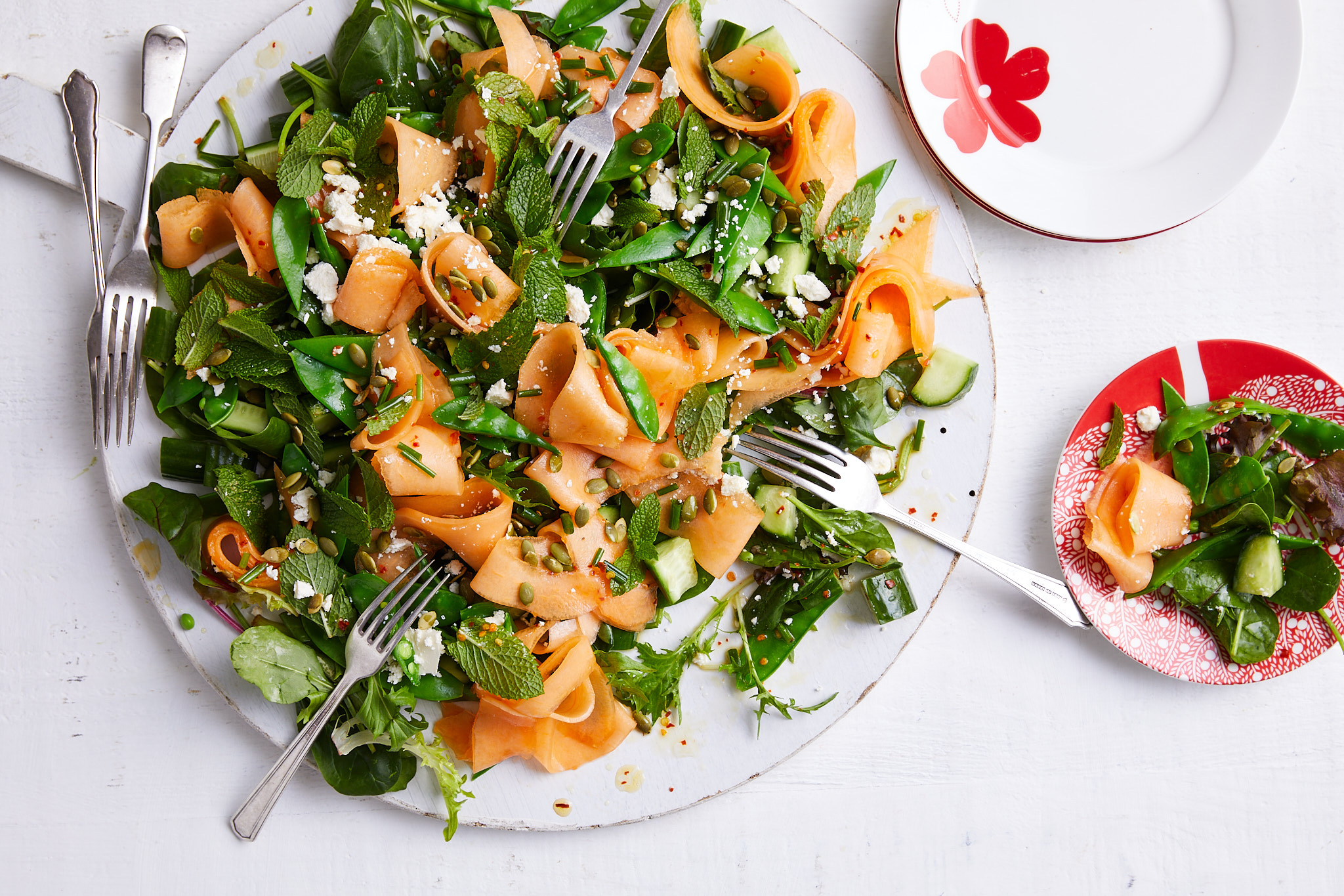 rockmelon-mint-and-snowpea-salad