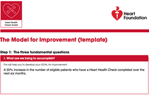 Model for improvement (completed template)