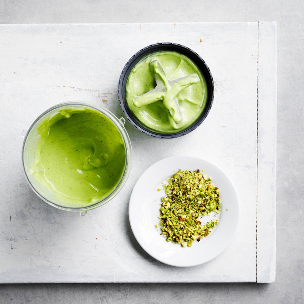 Blending until smooth