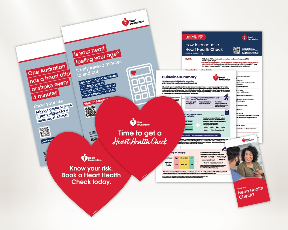 Collage of Heart Week 2024 print resources