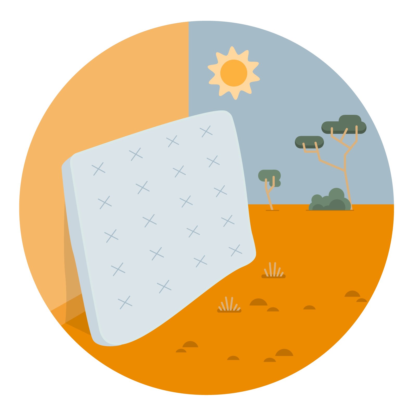 Icon of mattress drying outside