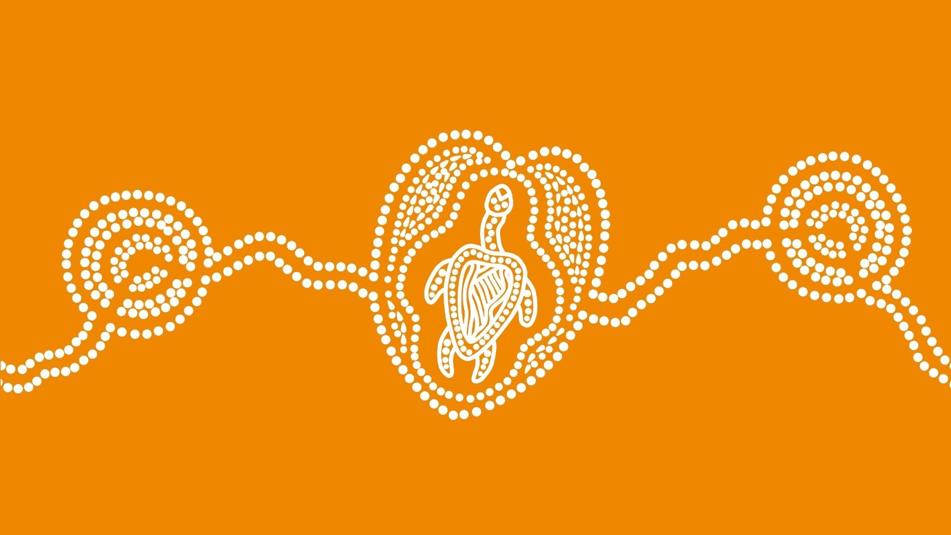 A First Nations artwork of a turtle and heart symbols