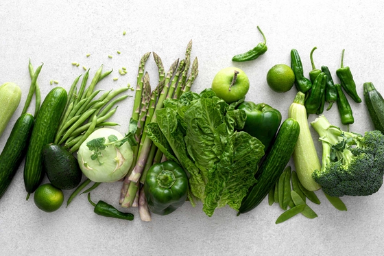 Green vegetables. Fresh green produce. Natural plant based eating. Healthy vegetarian food concept background.