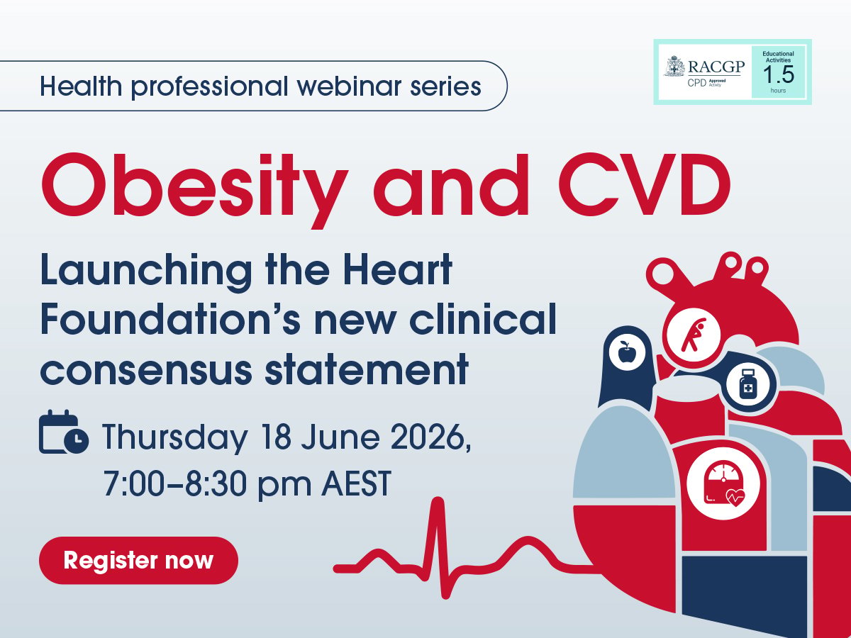 Image with event details for Obesity and CVD Consensus Statement webinar June 18 2026
