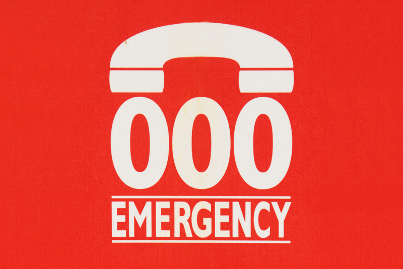 Historic 000 Emergency phone sign