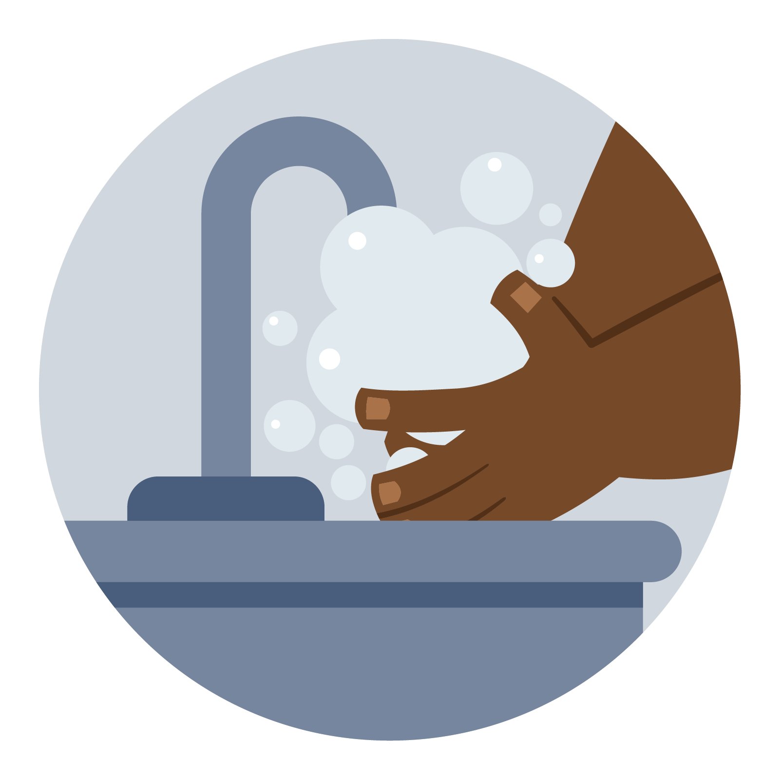 Icon of a soapie hands in wash sink