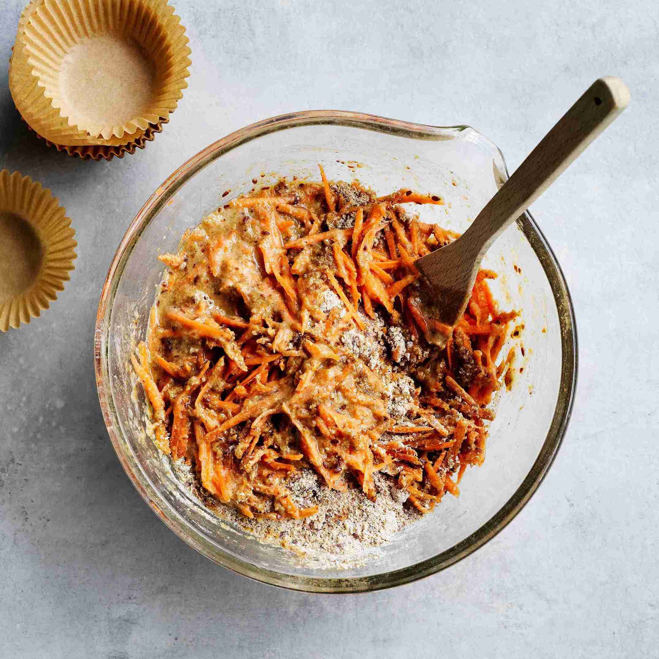 adding carrot and stirring